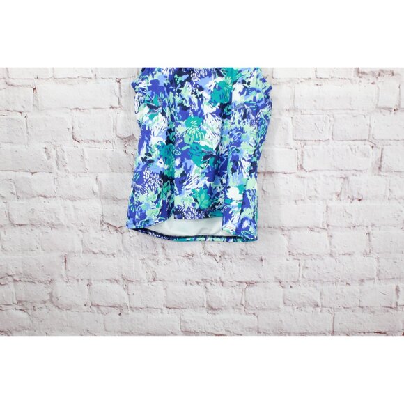 LL Bean BeanSport Swimwear Scoopneck Tankini Top Print Blue Size 4 - Picture 5 of 10